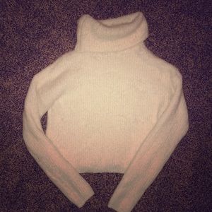 White fuzzy turtleneck